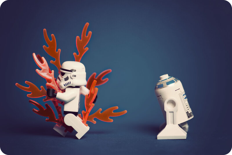 Stormtrooper with reindeer antlers
