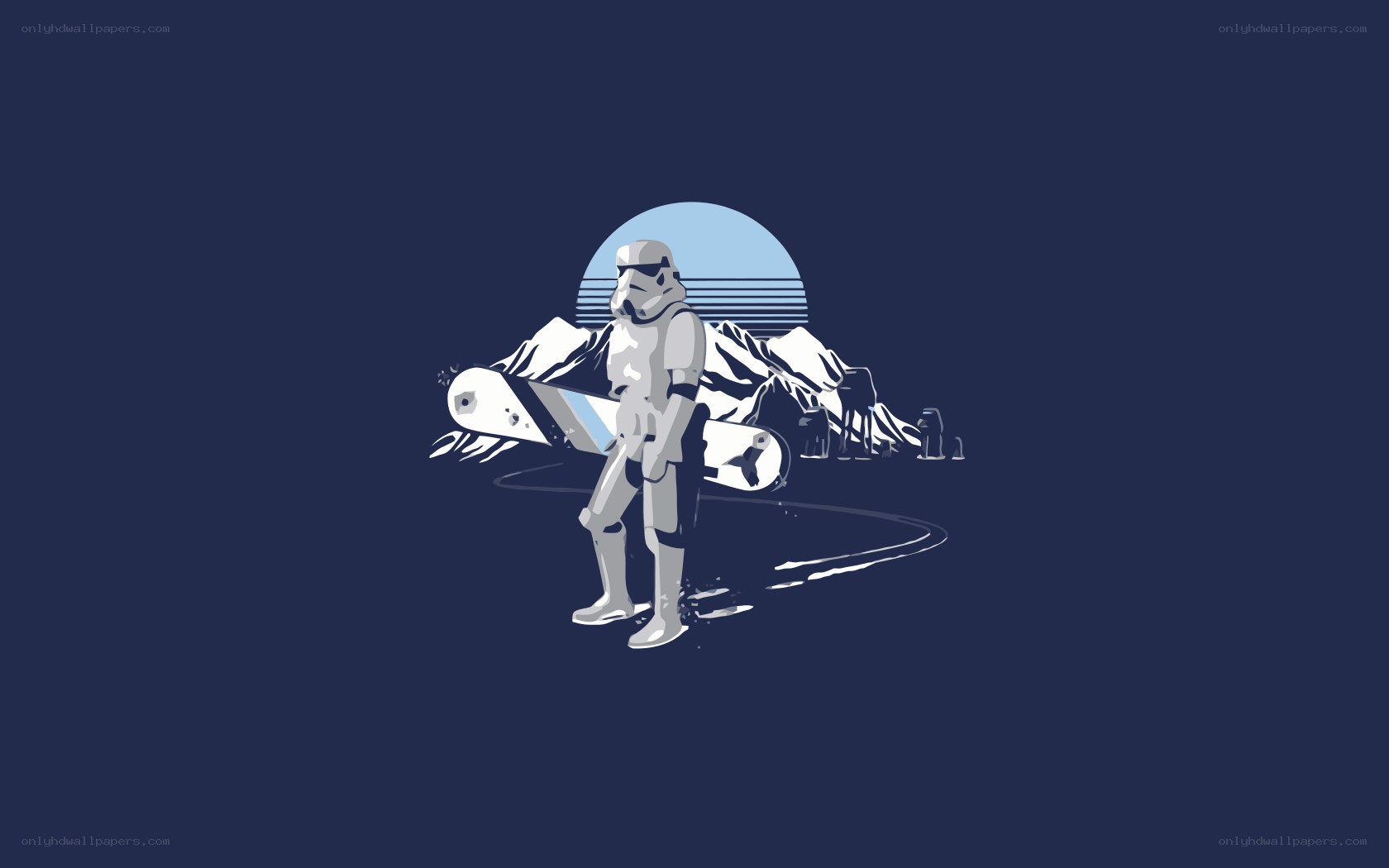Stormtrooper with snowboard
