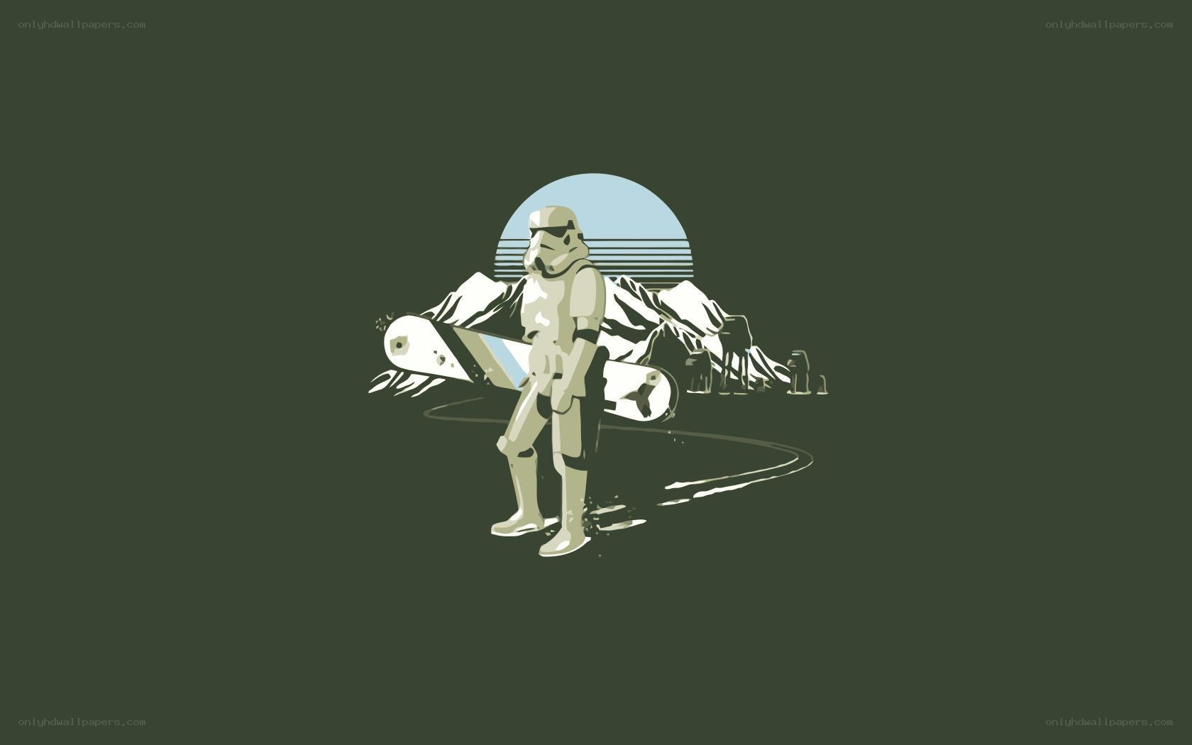 stormtrooper with snowboard