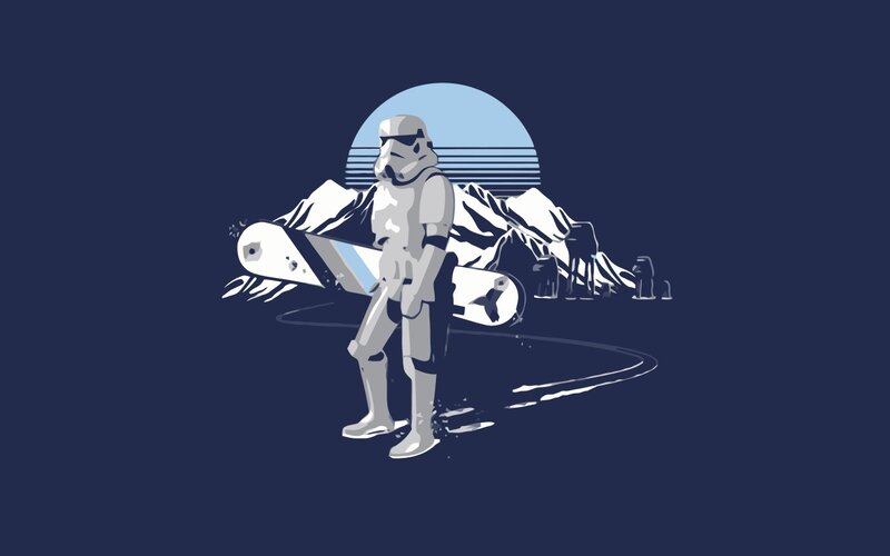 Stormtrooper with snowboard