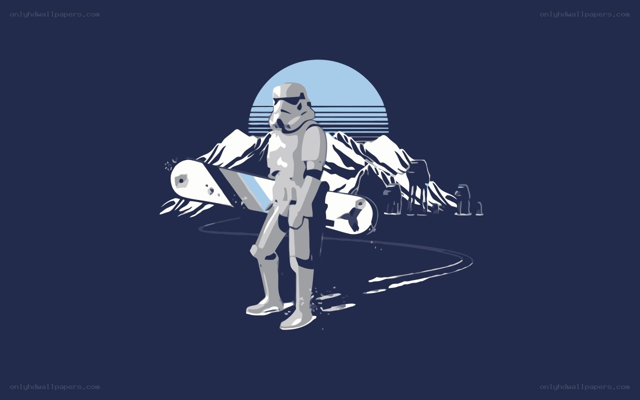 Stormtrooper with snowboard