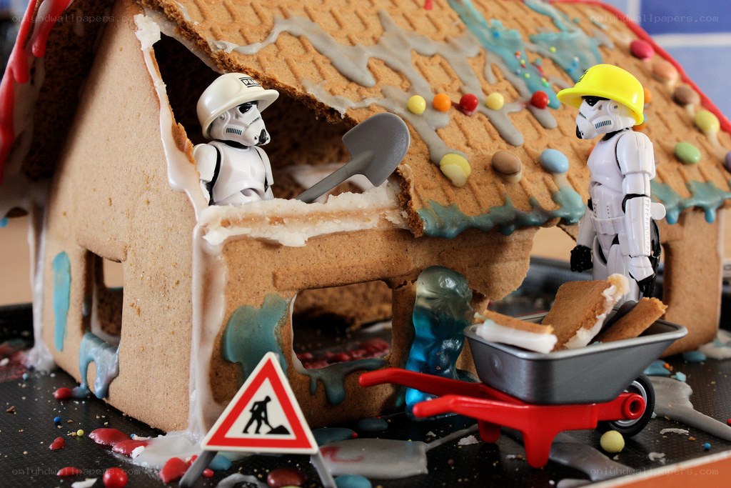 Stormtroopers at gingerbread construction site
