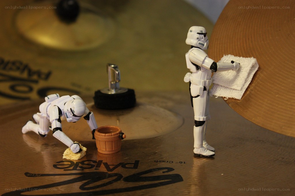 Stormtroopers cleaning cymbals