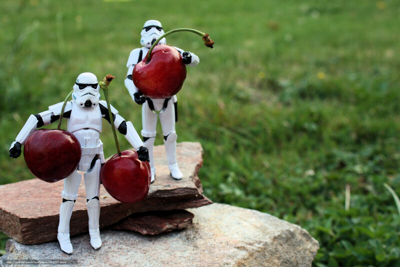 Stormtroopers holding cherries