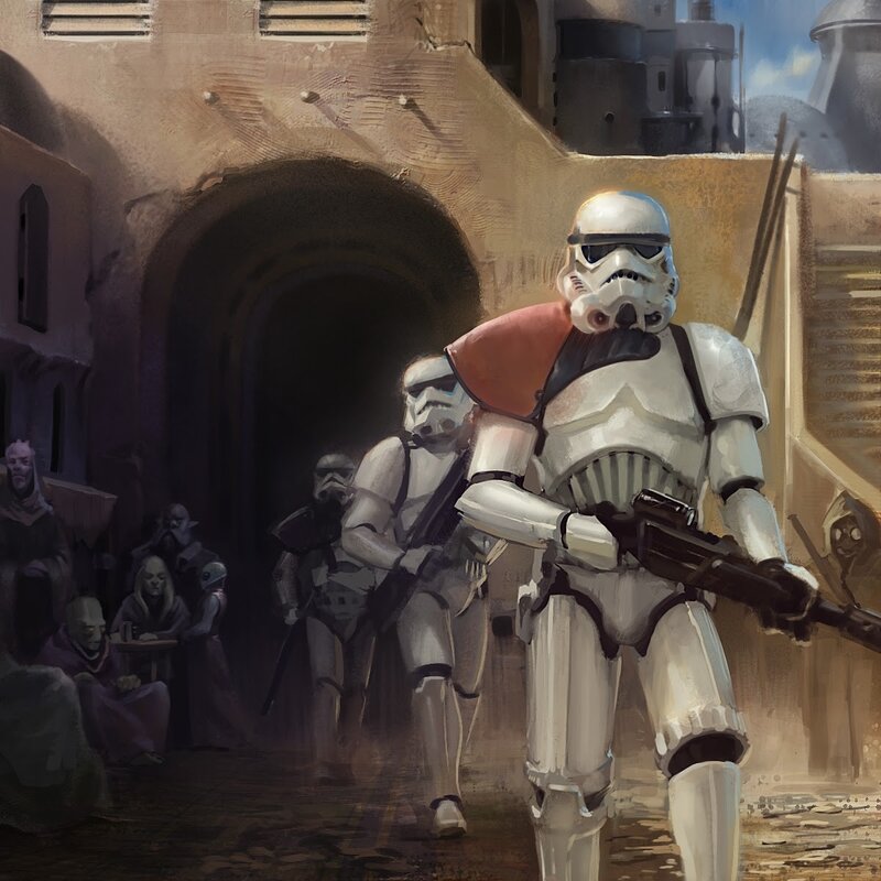 Stormtroopers in Alley — White, Dramatic