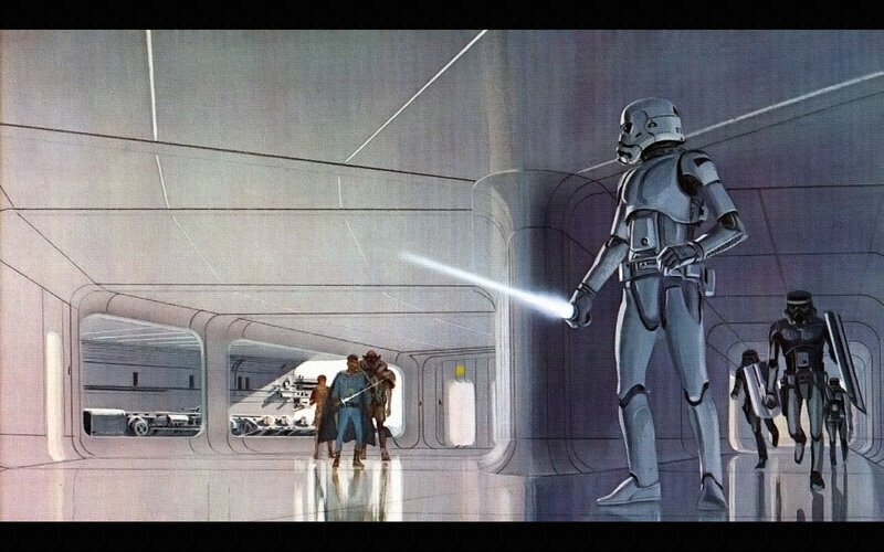Stormtroopers in Corridor — Gray, Dramatic
