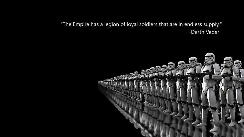 Stormtroopers in Formation — Black, Dramatic, 3d Render, Soldiers, Quote