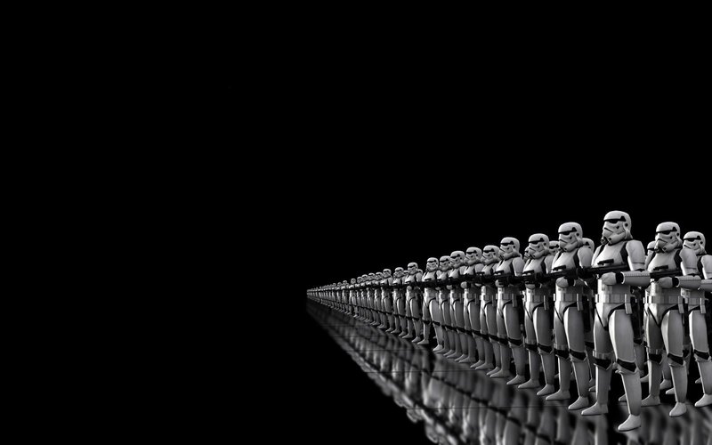 Stormtroopers in Formation — Black, Dramatic, 3d Render, Soldiers