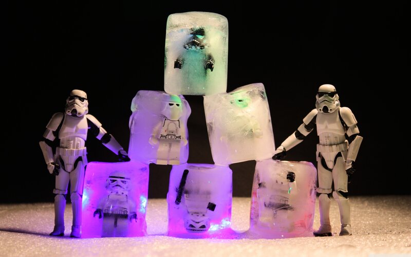 Stormtroopers in ice blocks