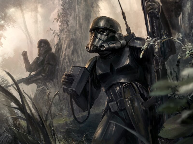 Stormtroopers in jungle terrain