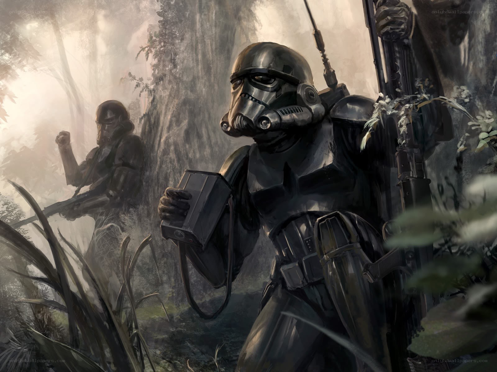 Stormtroopers in jungle terrain