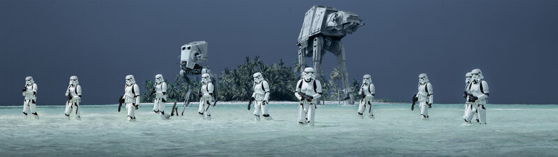 Stormtroopers in Water — White, Dramatic, Digital Art