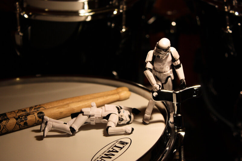 Stormtroopers on a drum set