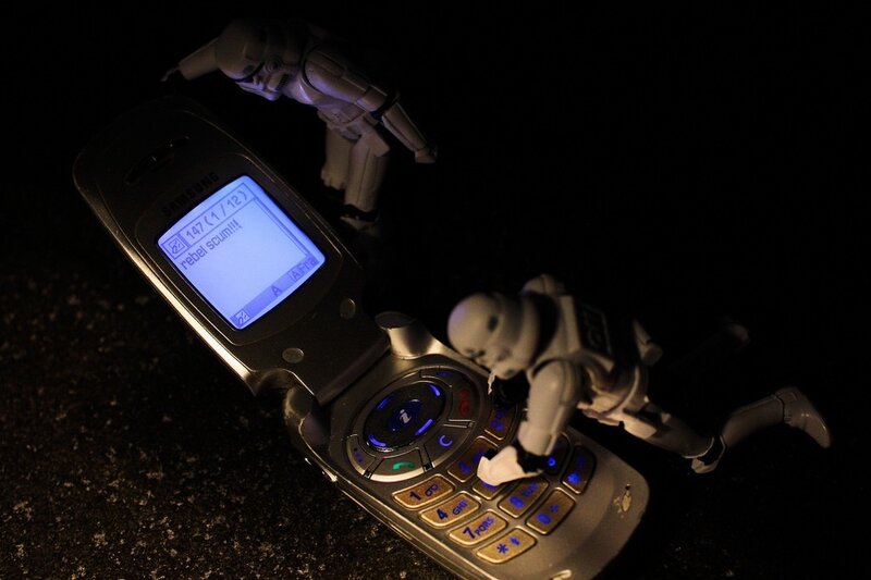 Stormtroopers on a phone