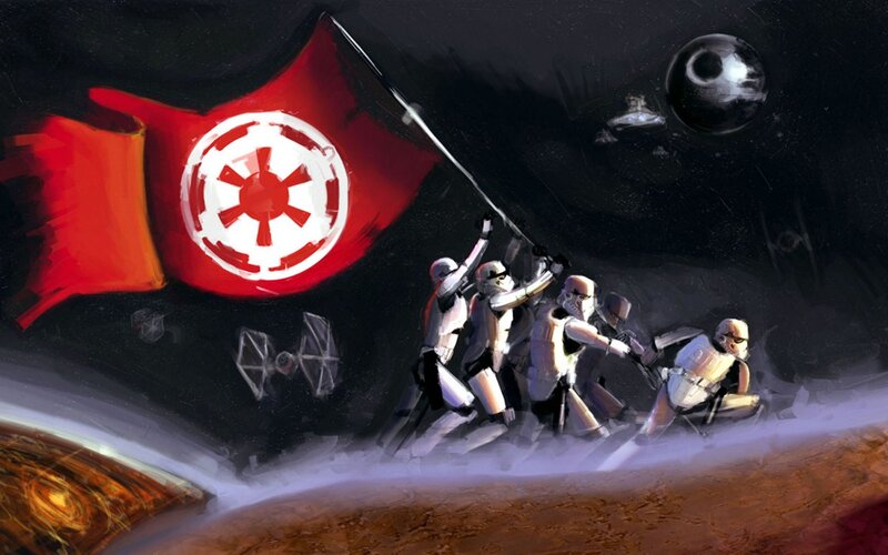 Stormtroopers on Planet Surface — Red