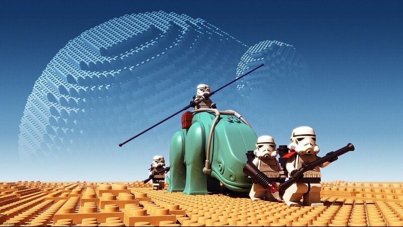 Stormtroopers on Speeder Bike — Blue, Dramatic