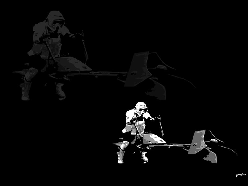 Stormtroopers on speeder bikes