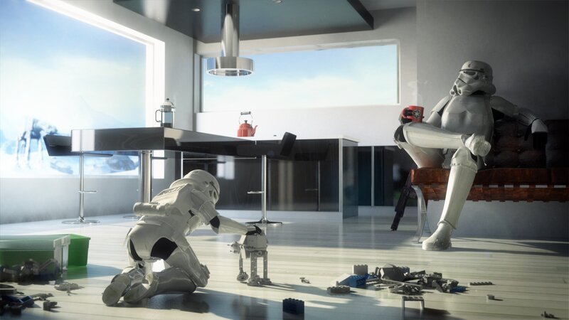 Stormtroopers Playing with Toys — White