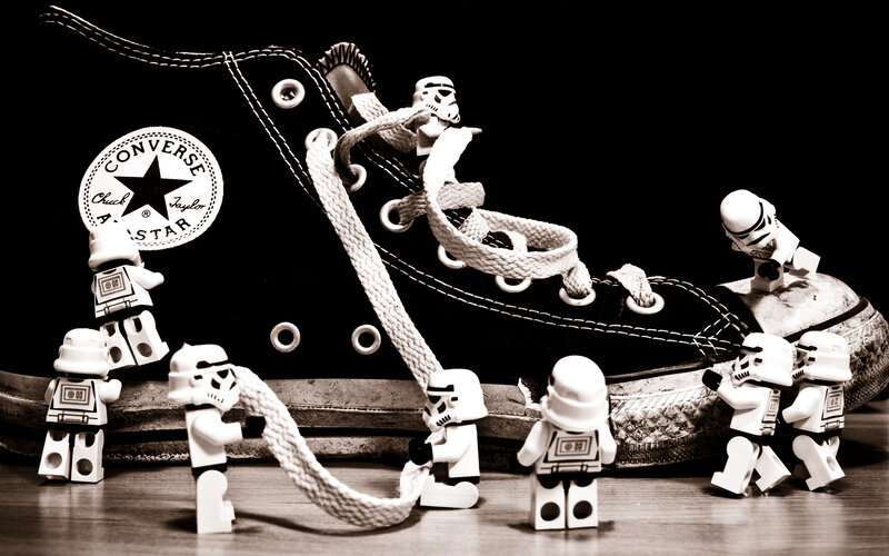 Stormtroopers tying shoelaces