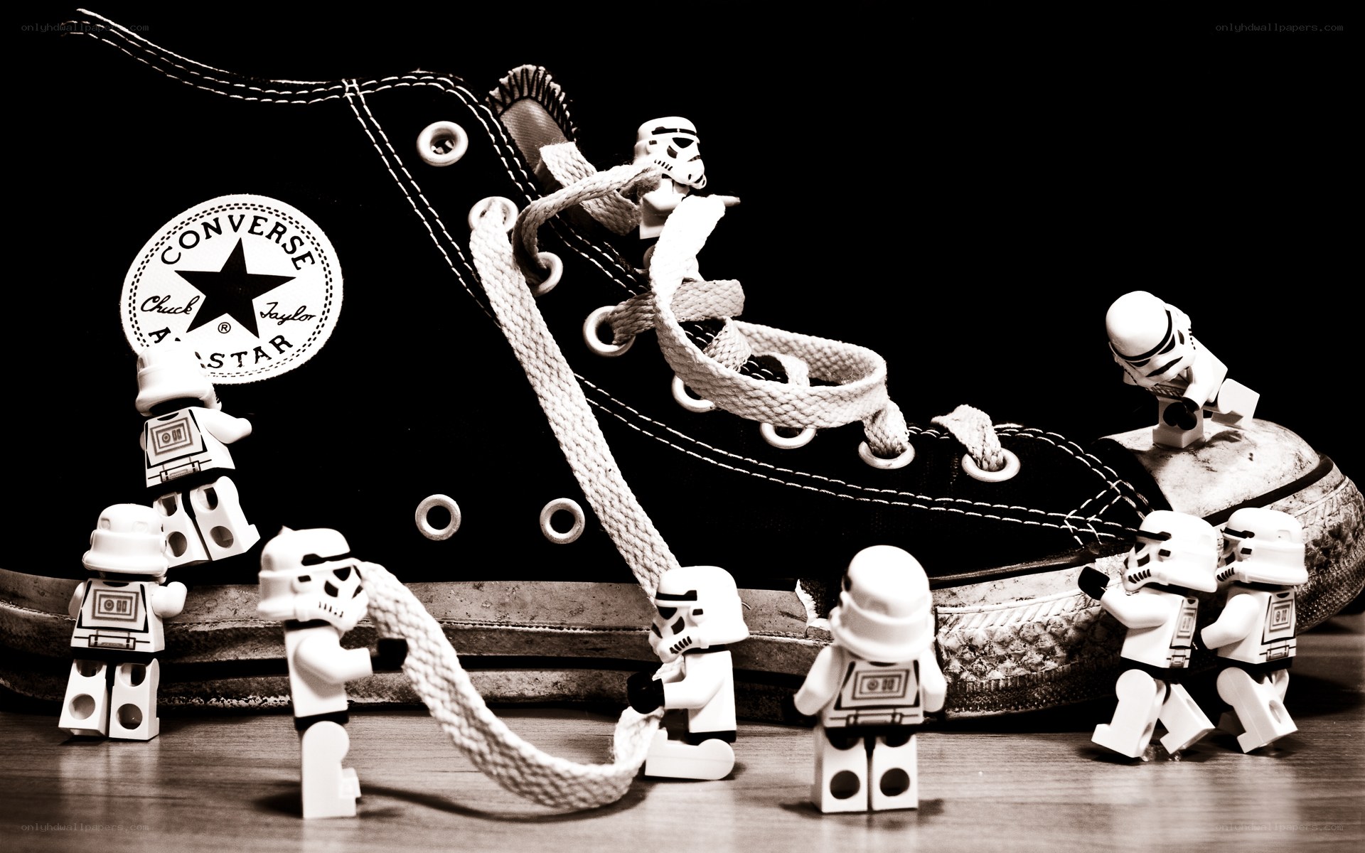 Stormtroopers tying shoelaces