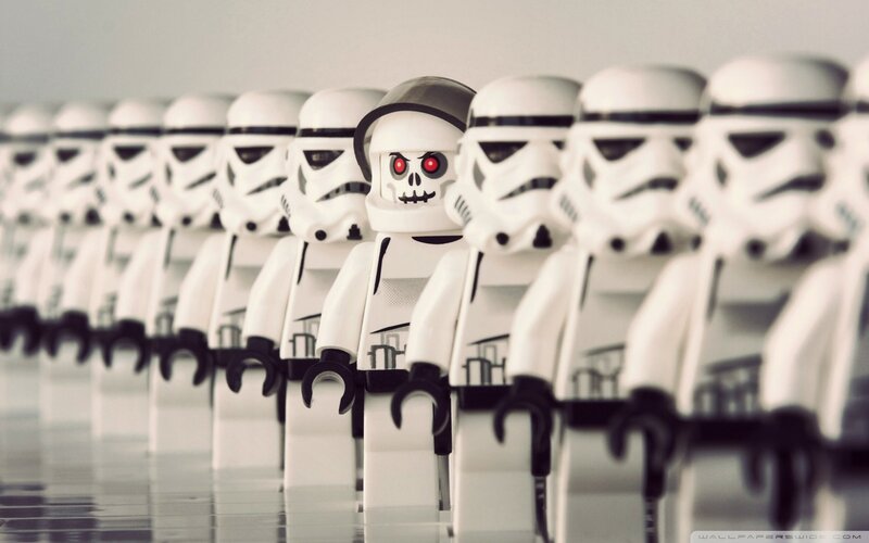 Stormtroopers with a skull figure