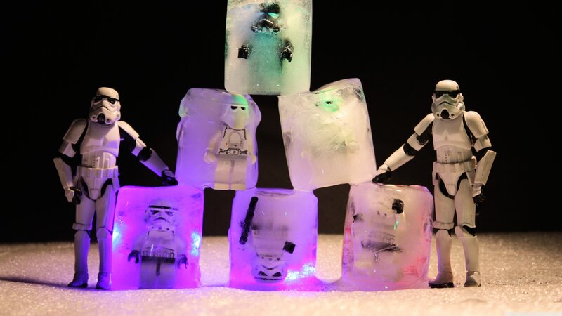 Stormtroopers with ice blocks