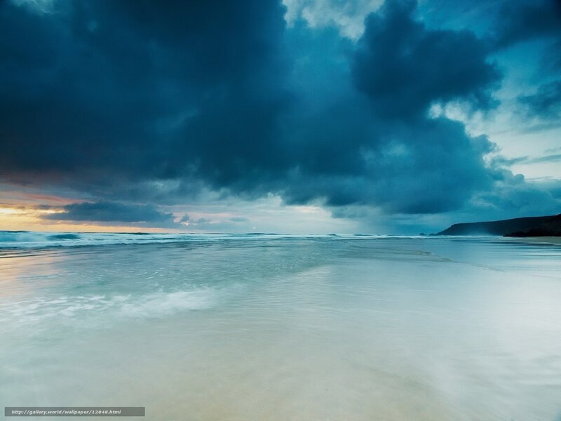 Stormy Beach at Sunset