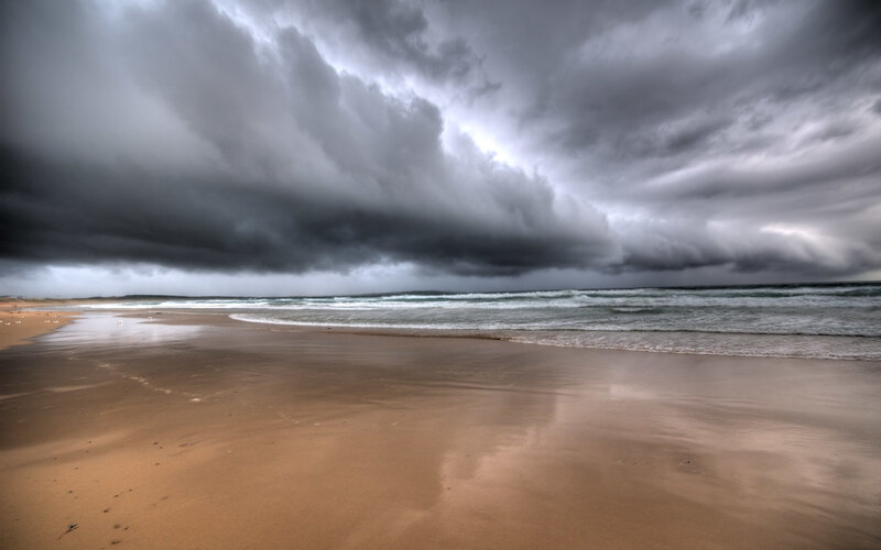 Stormy Beach Scene