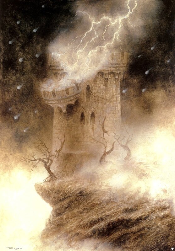Stormy castle on a cliff