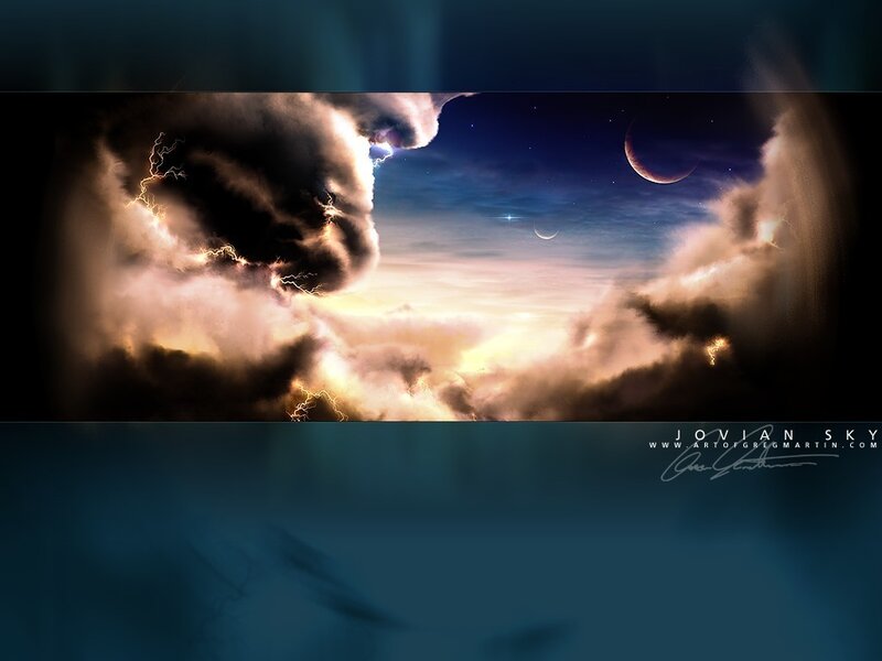 Stormy celestial sky