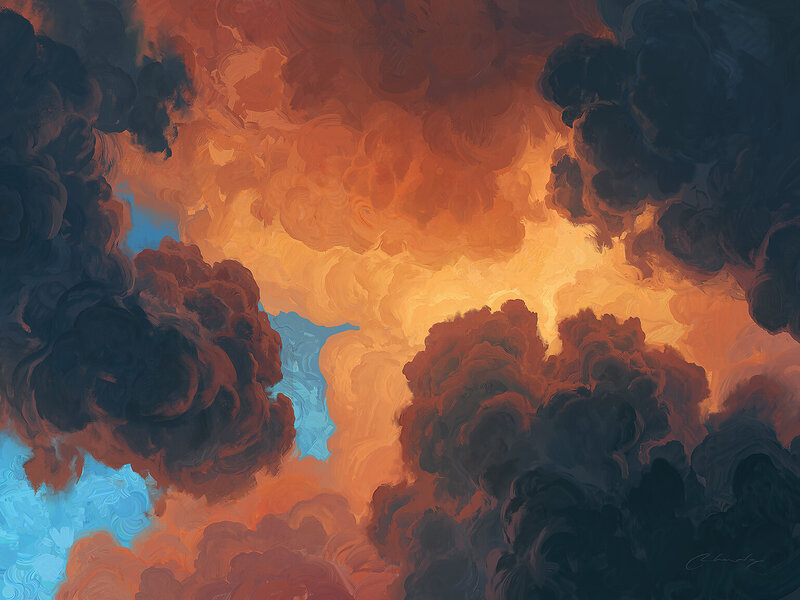 Stormy Clouds at Sunset