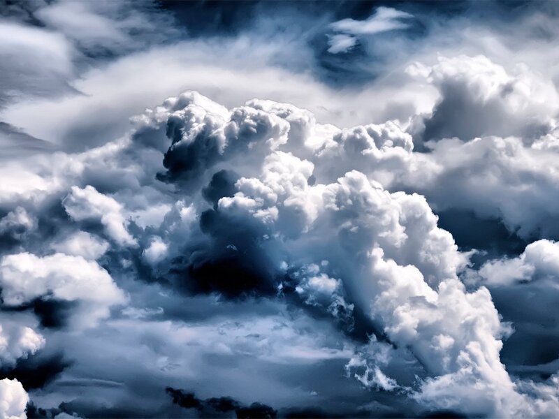 Stormy clouds in a dark sky