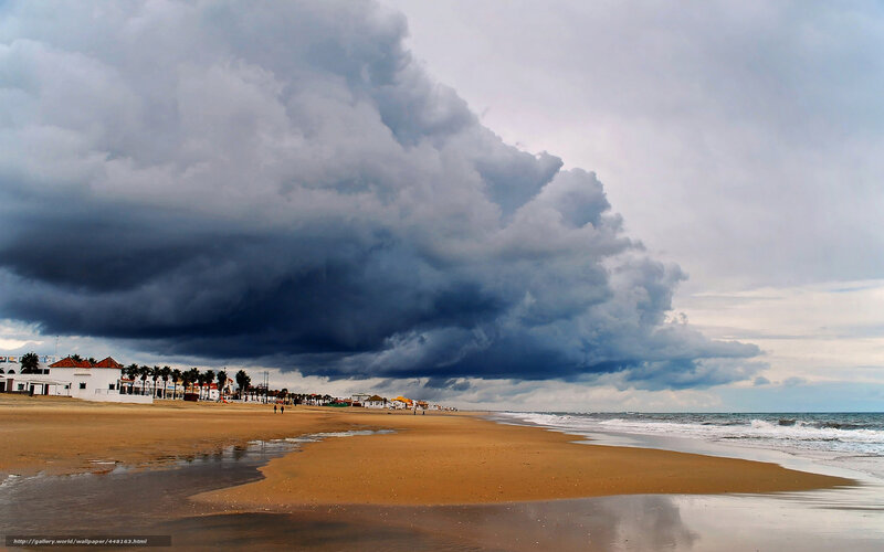 Stormy clouds over beach