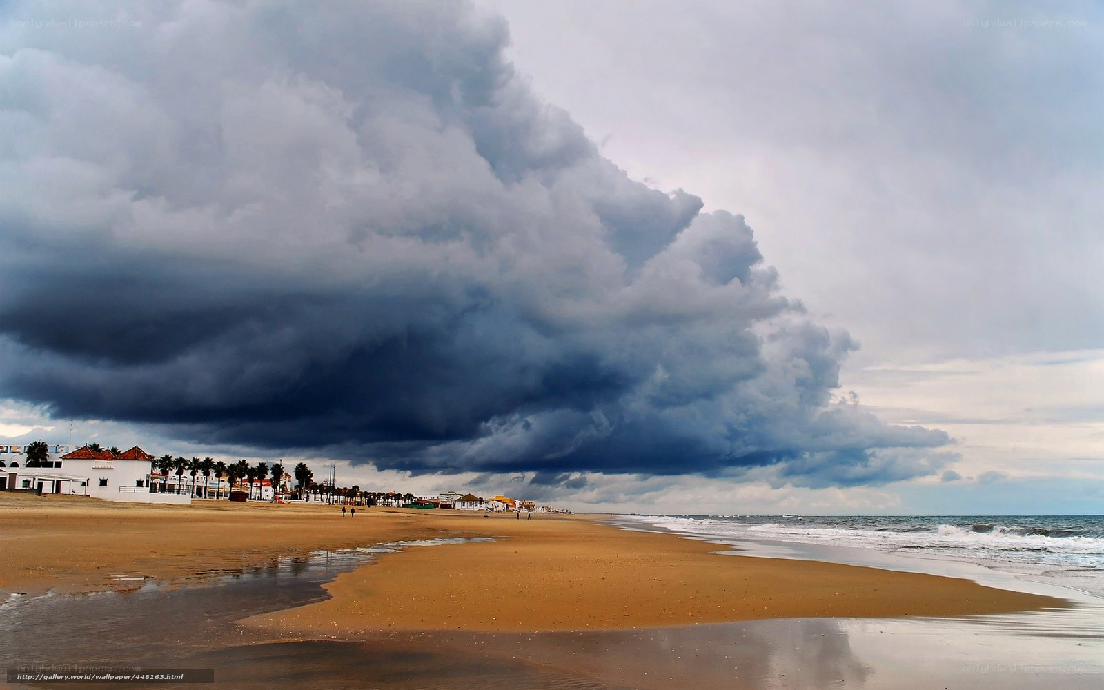 Stormy clouds over beach