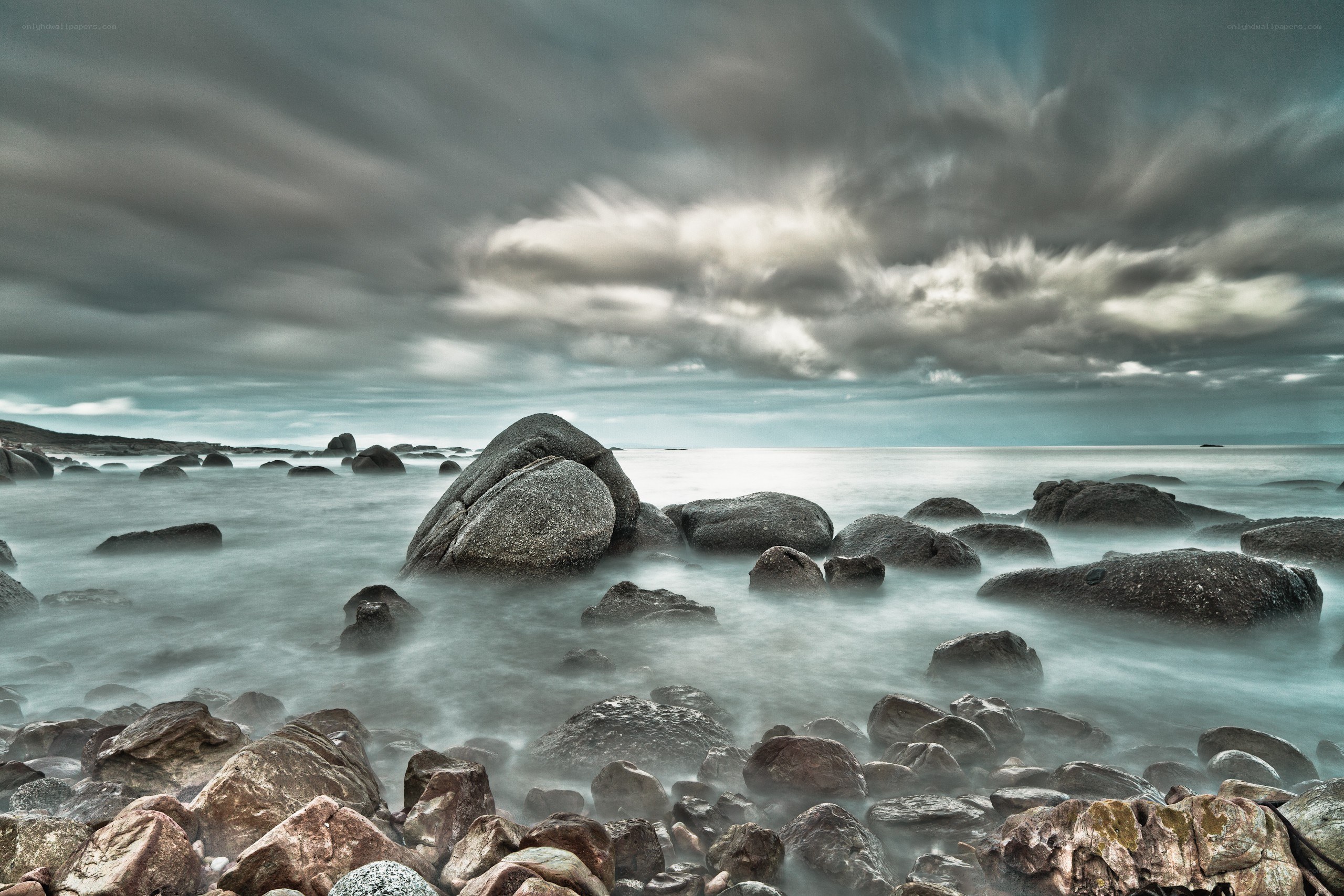 Stormy coast with rocks