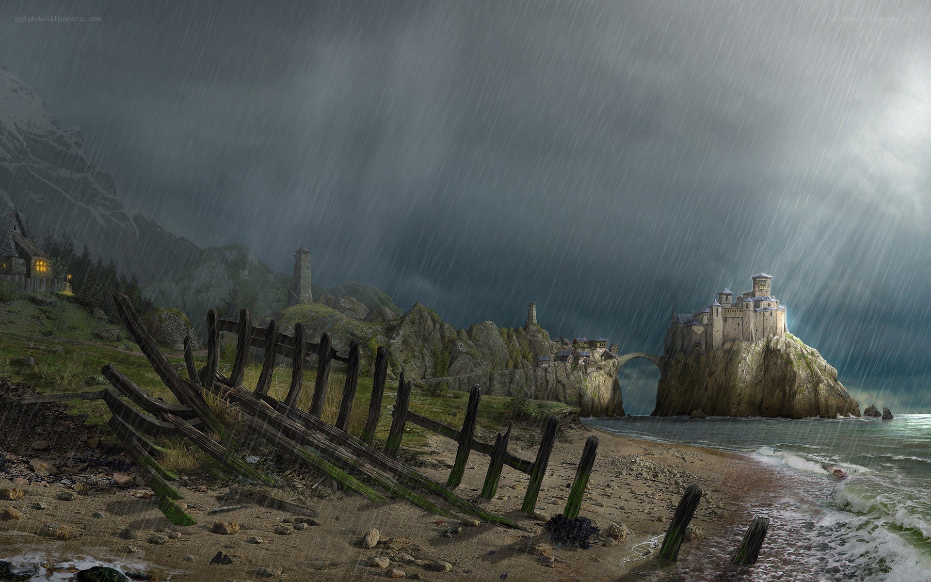 Stormy coastal fortress