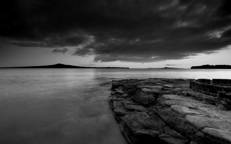 Stormy coastal landscape
