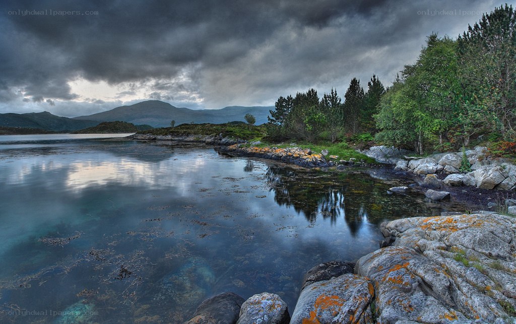 Stormy coastal landscape