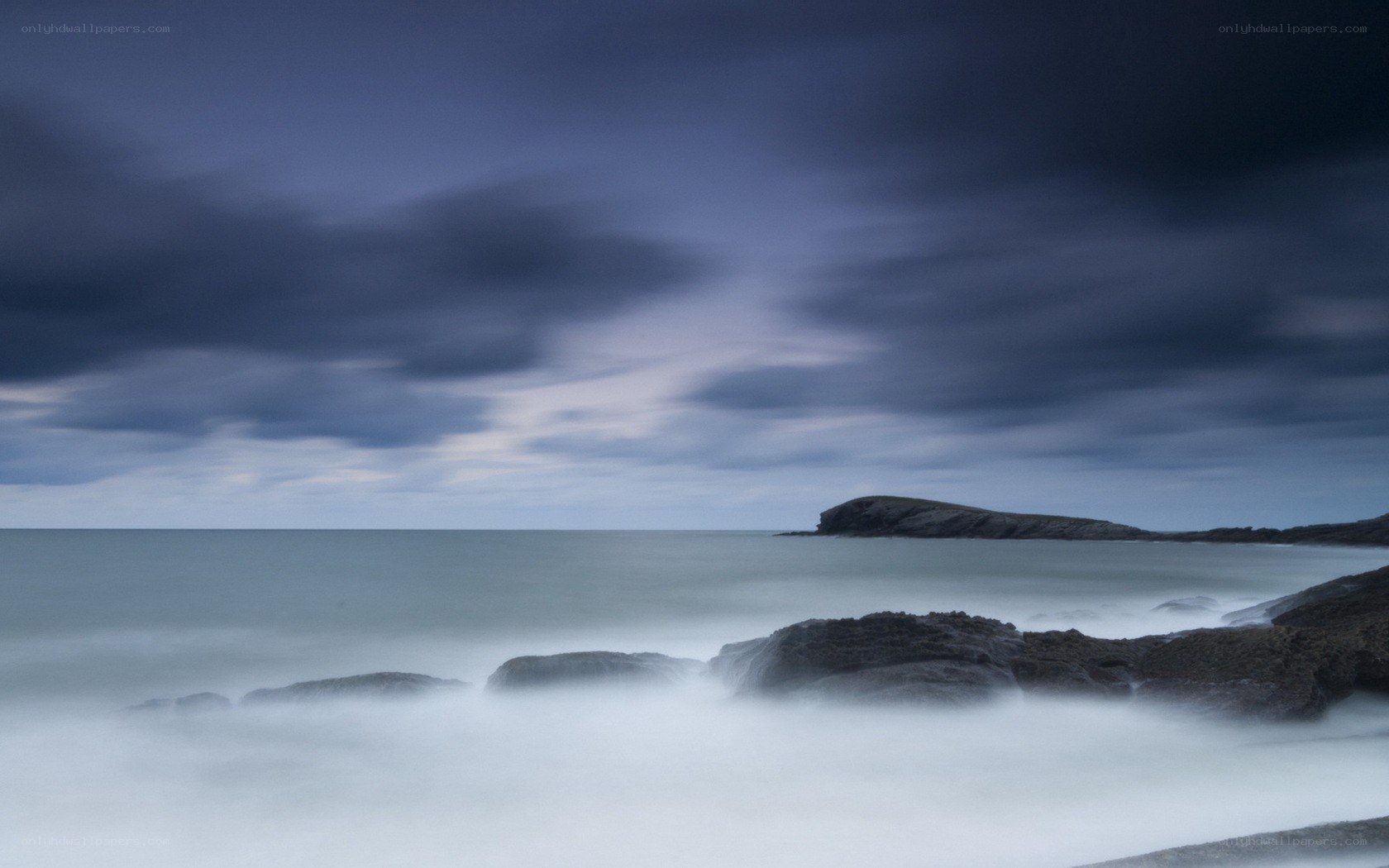 Stormy coastal landscape
