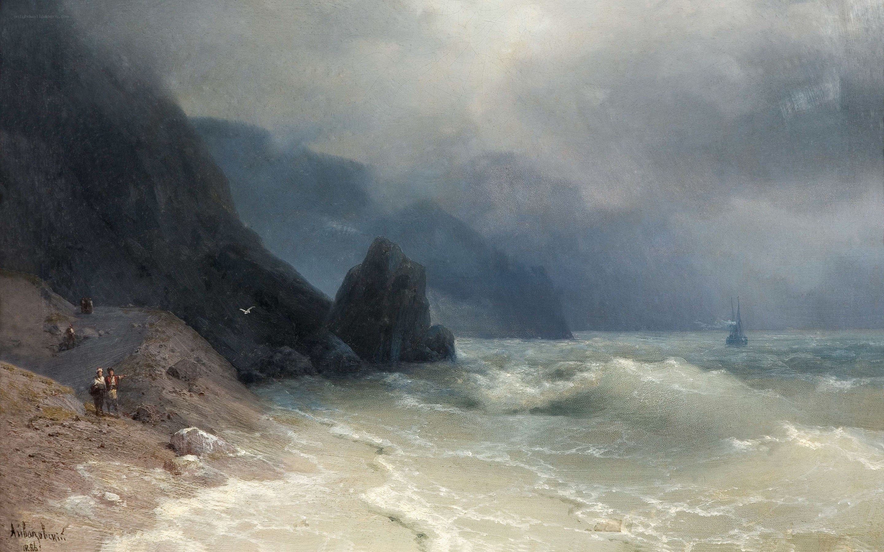 Stormy coastal landscape