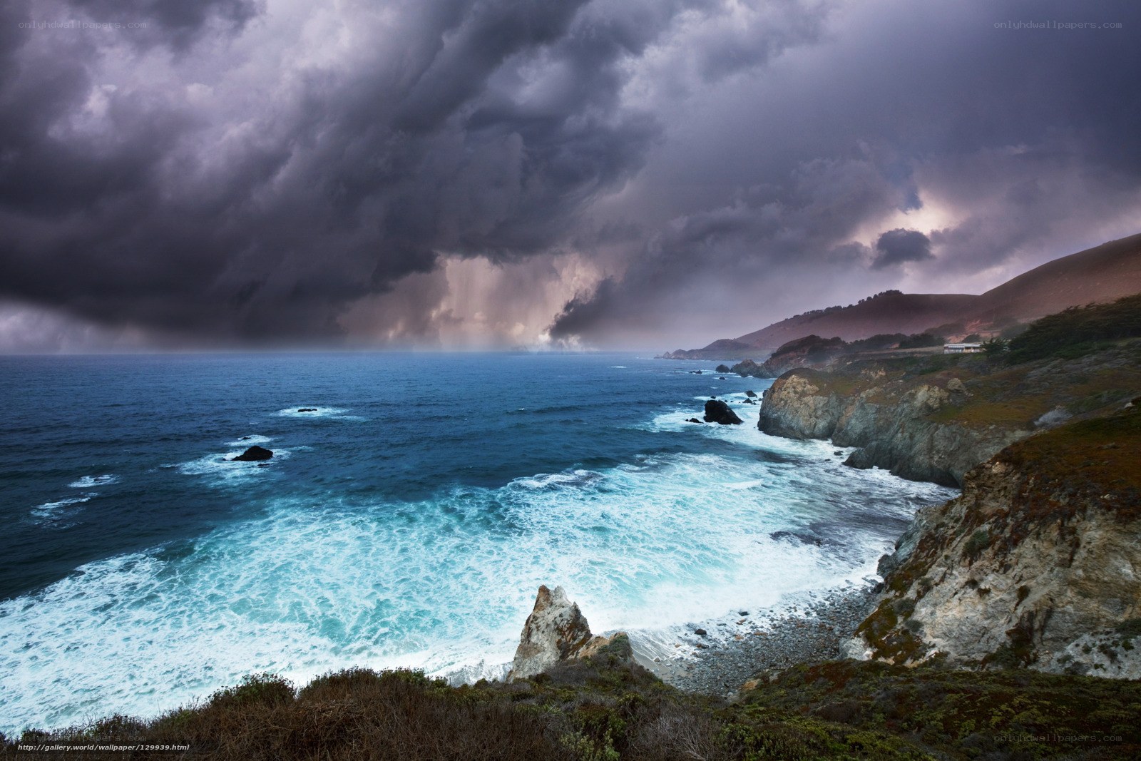 Stormy coastal landscape