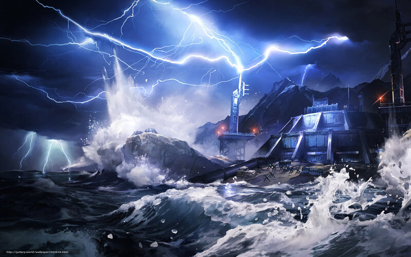 Stormy coastal research station