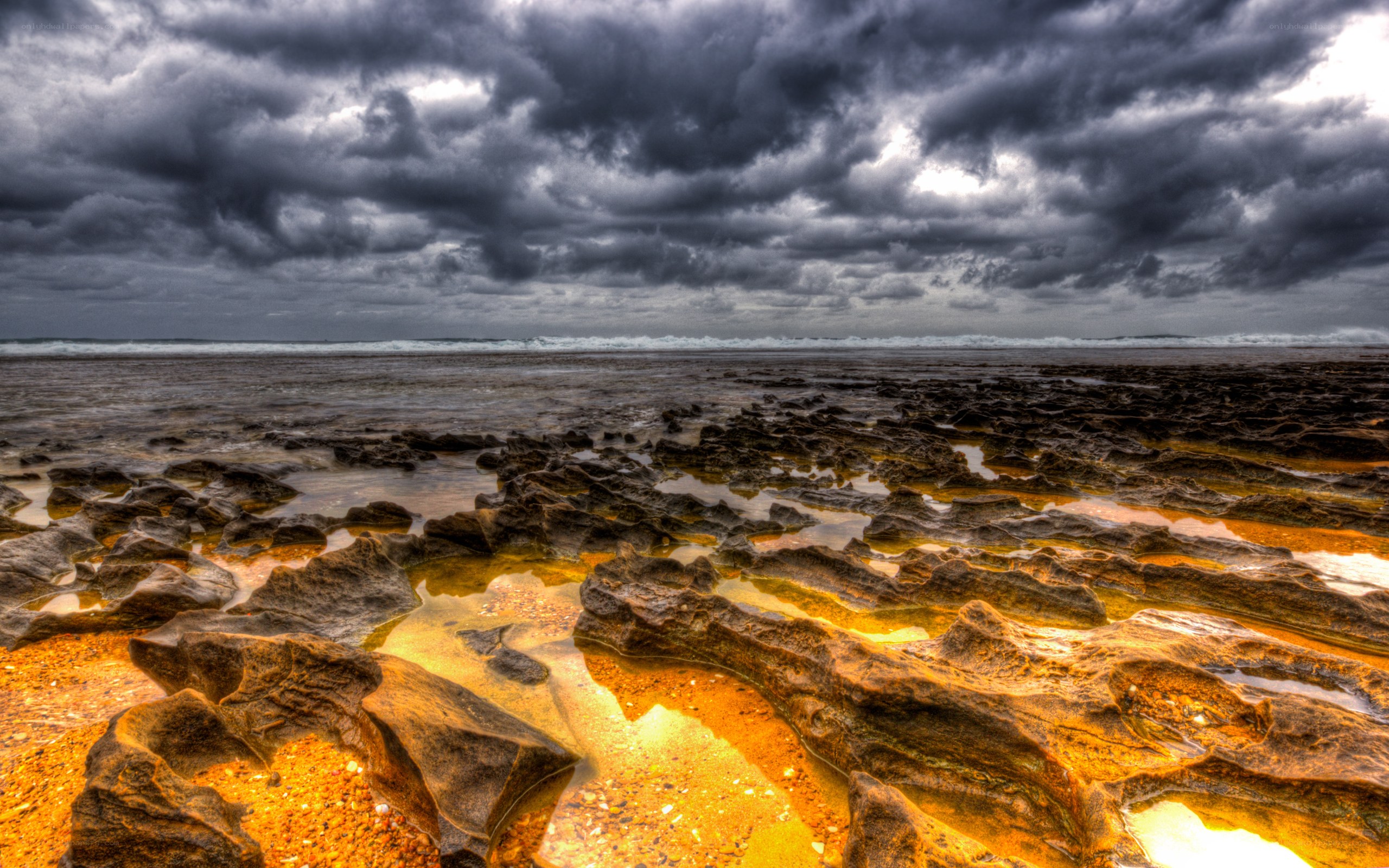 Stormy coastal rocks