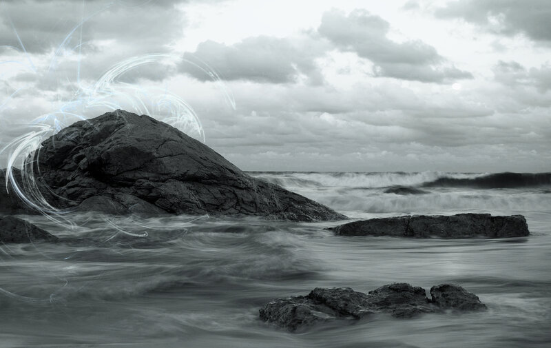 Stormy coastal rocks