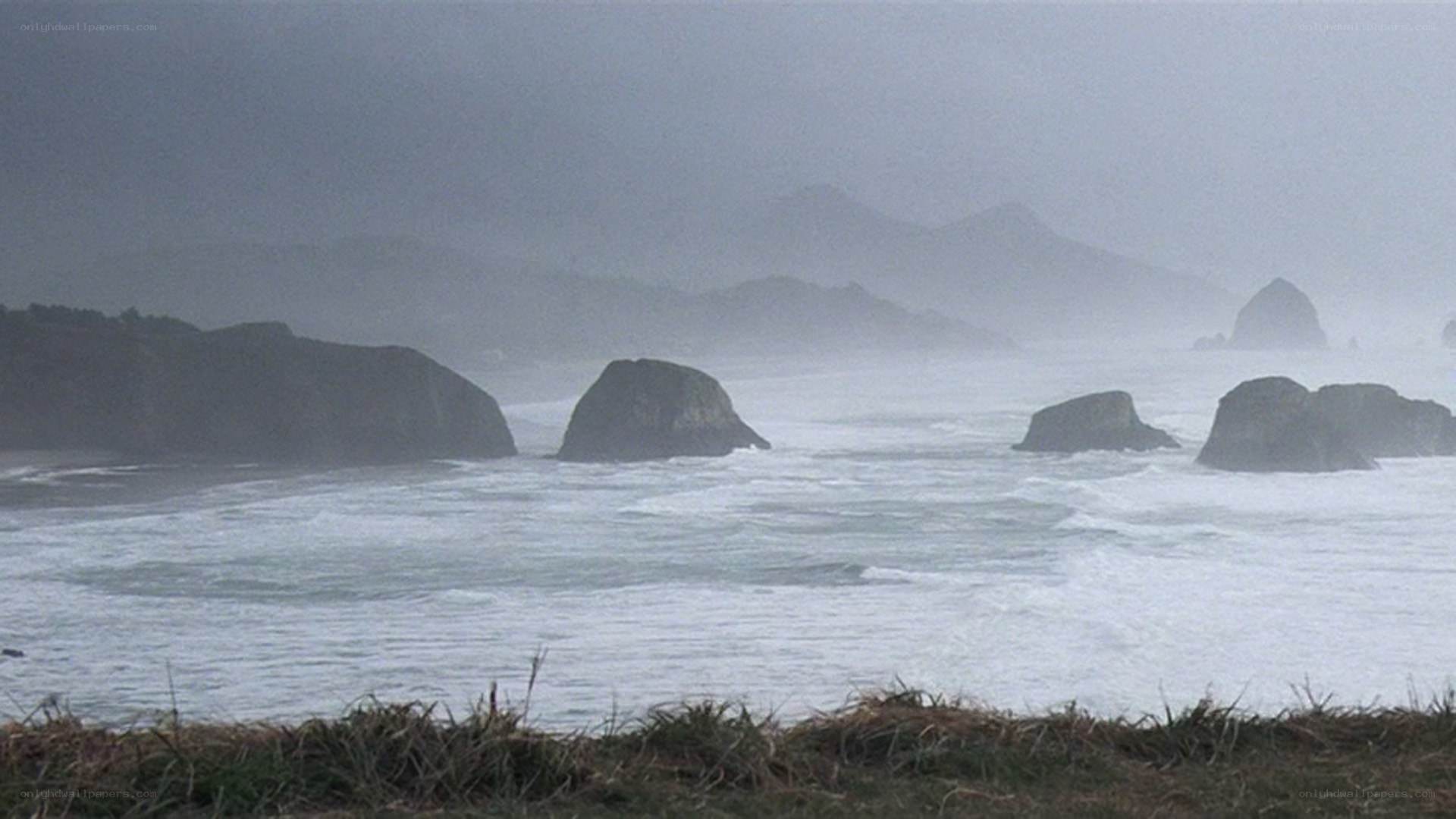 Stormy coastal rocks
