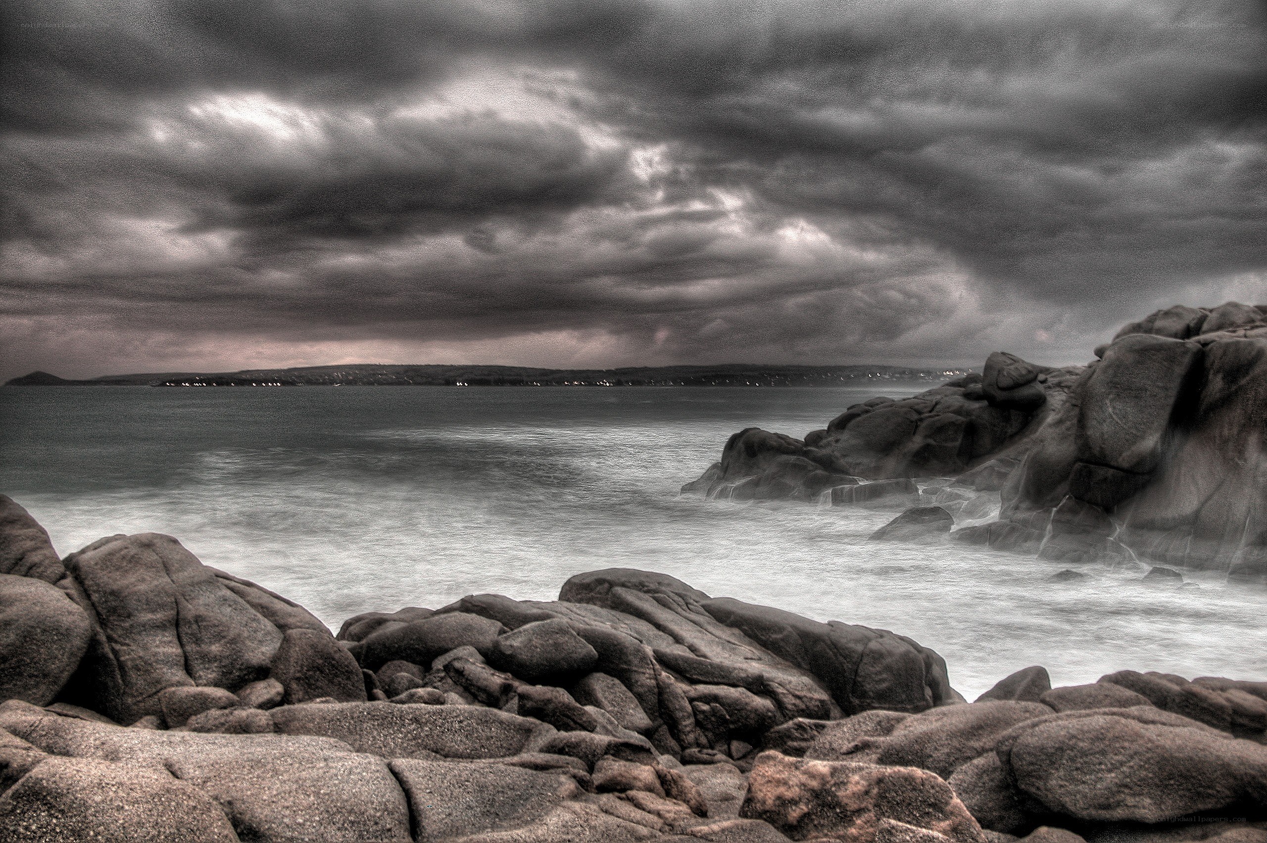 Stormy coastal rocks