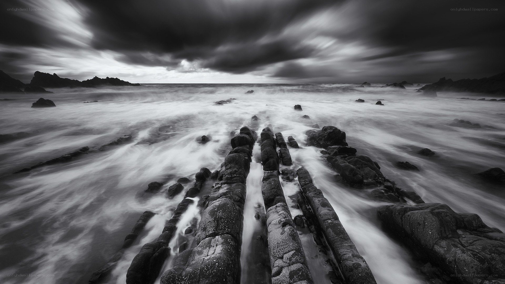 Stormy coastal rocks
