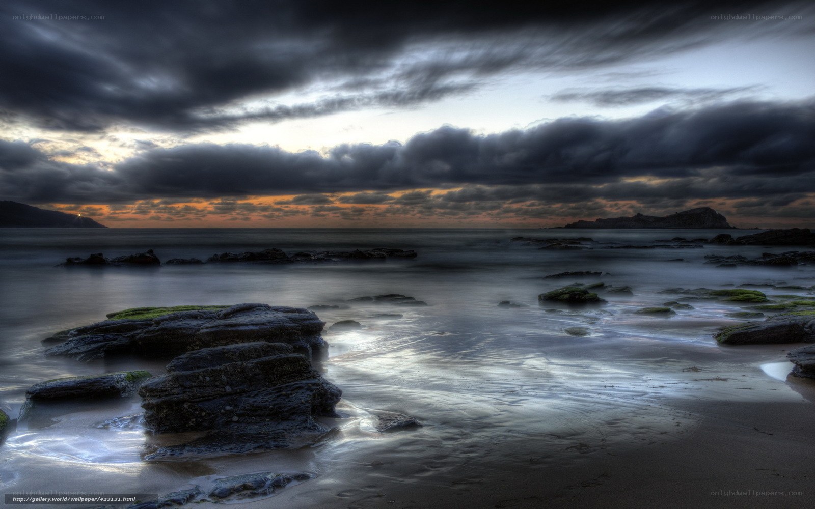 Stormy coastal sunset