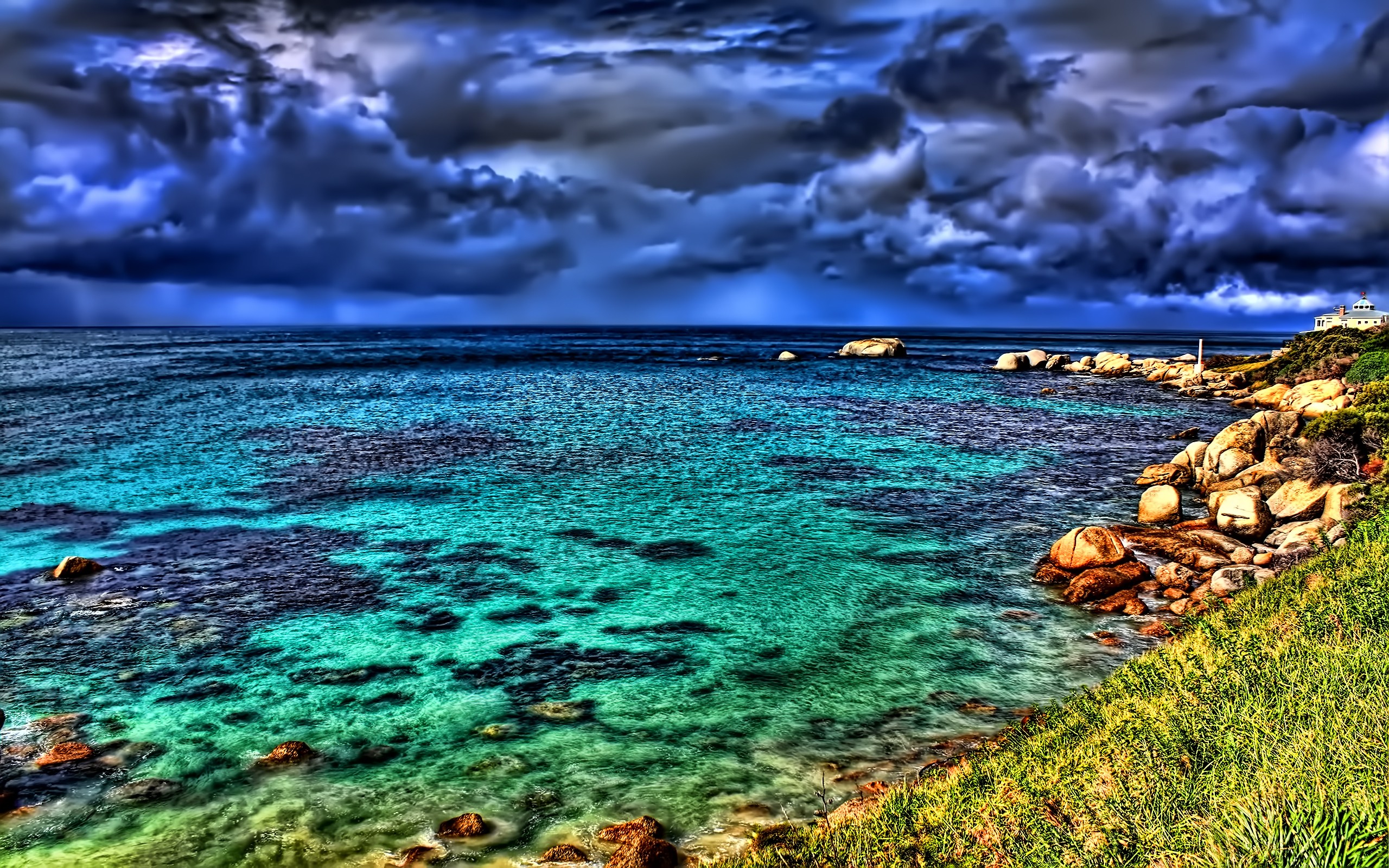 Stormy coastal waterscape
