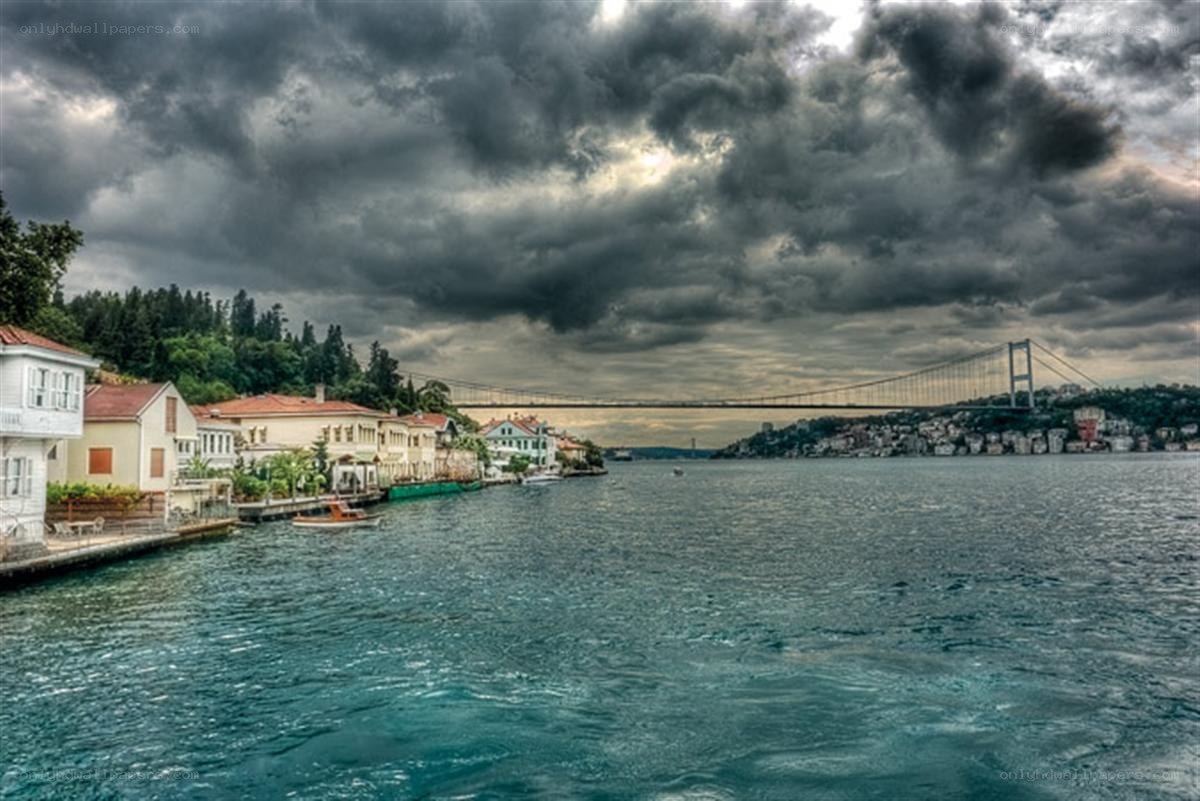 Stormy day at Bosphorus Bridge